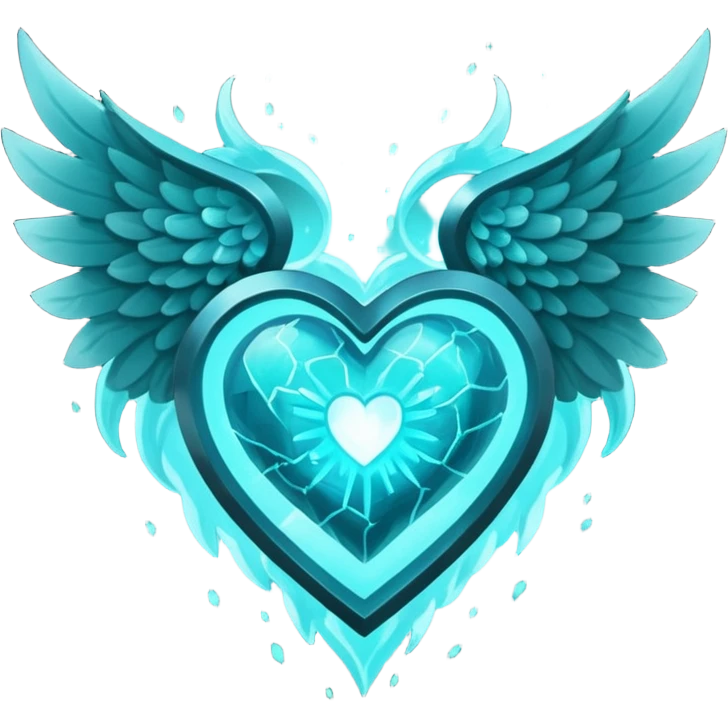 Minecraft Sculk Soul inside a winged dark cyan heart emoji