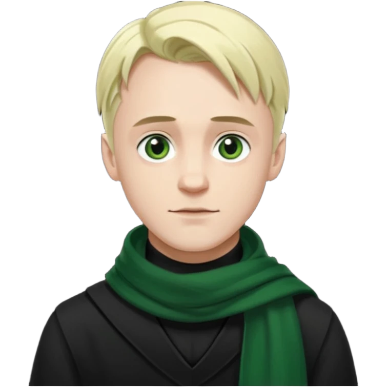 fraco malfoy, black shirt,  green scarf emoji