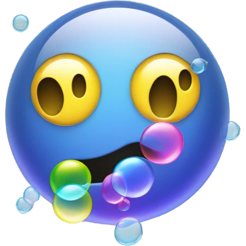 Smiley face blowing bubbles emoji