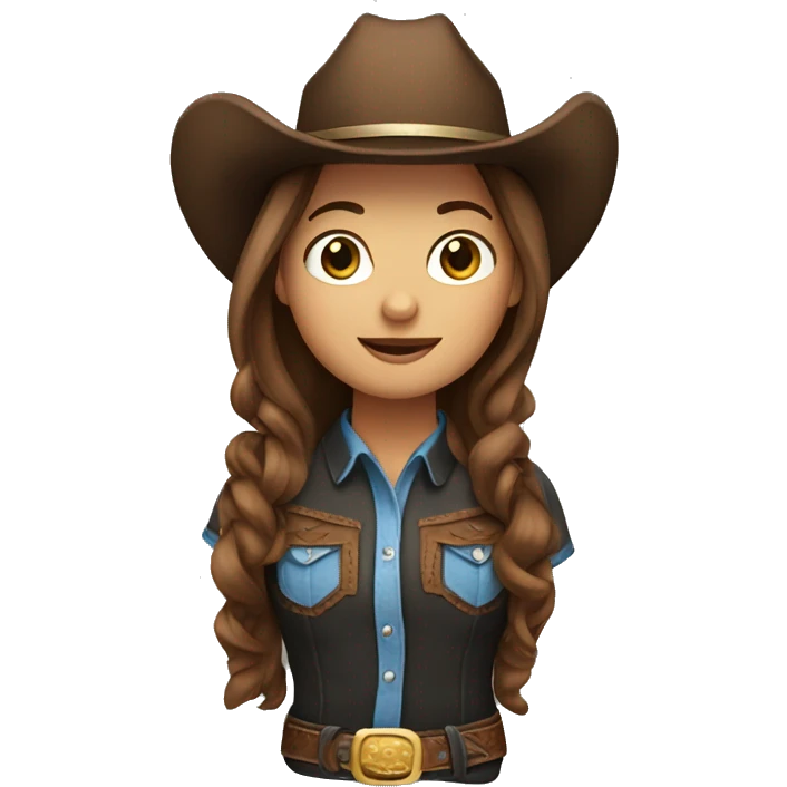 cowgirl on horse with brown hair  emoji