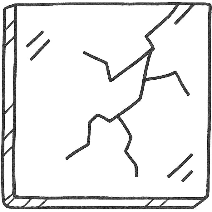 hand-drawn outlined broken glass icon emoji