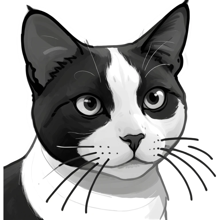 Black and white cat emoji