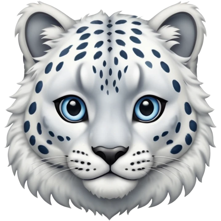 Deformed Snow leopard-Eyes are long and blue emoji