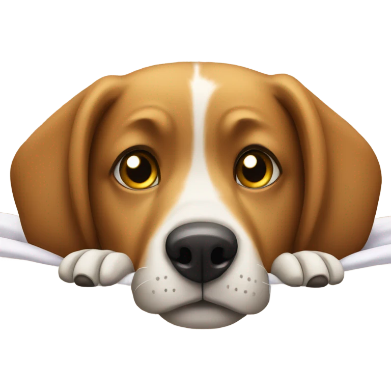 Dog waiting in bed emoji