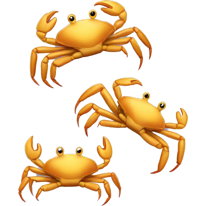a single golden crab celebrating emoji