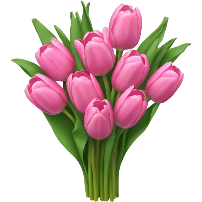 Pink tulips Baquette emoji