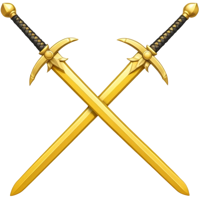 Fully yellow two swords crossed emoji