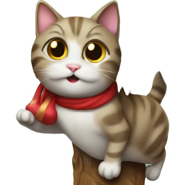cat climbing chrismass tree  emoji