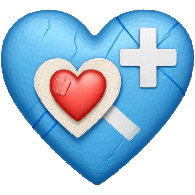blue heart with a bandaid emoji