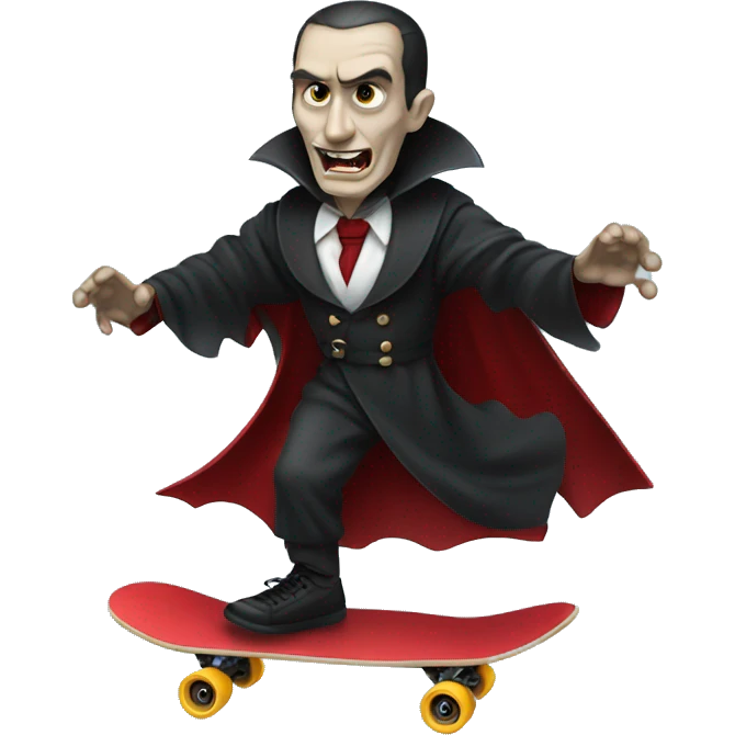 Dracula on a skateboard  emoji