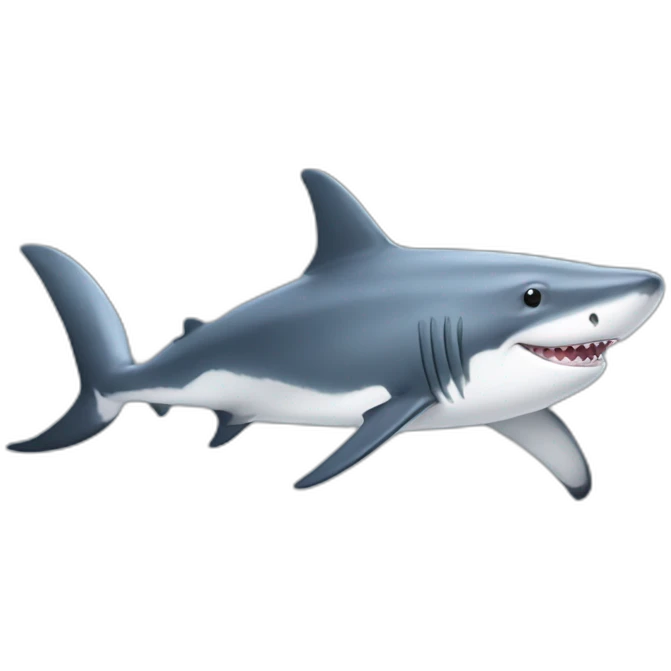 Dauphin sur un requin emoji