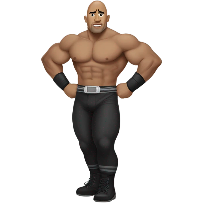 the rock, wwe, full body, wrestling attire emoji