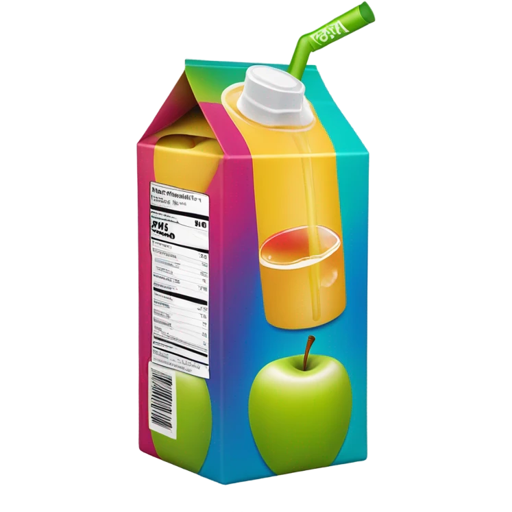 apple juice carton with a straw emoji