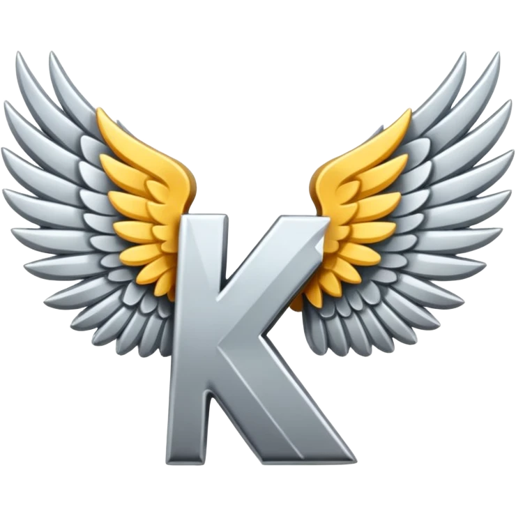 Add letter "K" between two wings emoji