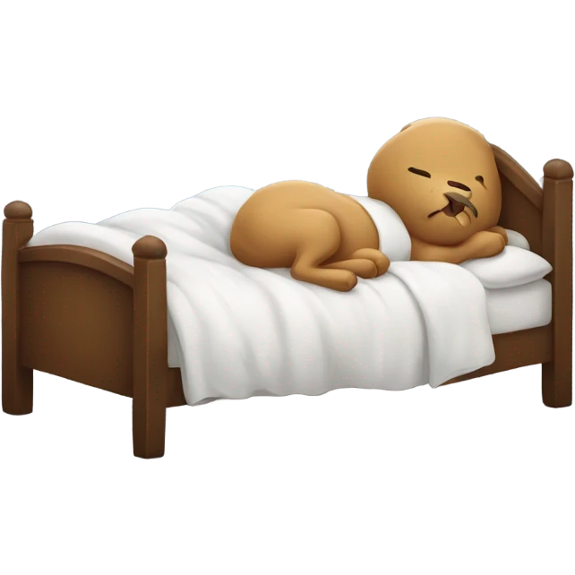 Cute animal saying goodnight or laying in bed emoji