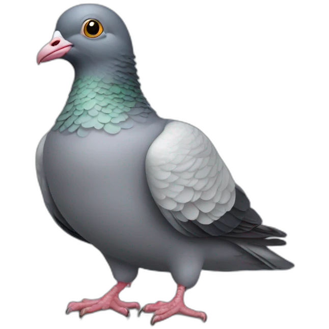 Pigeon qui porte un cochon sur son dos emoji