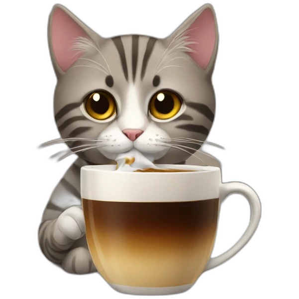 cat drinking coffee emoji