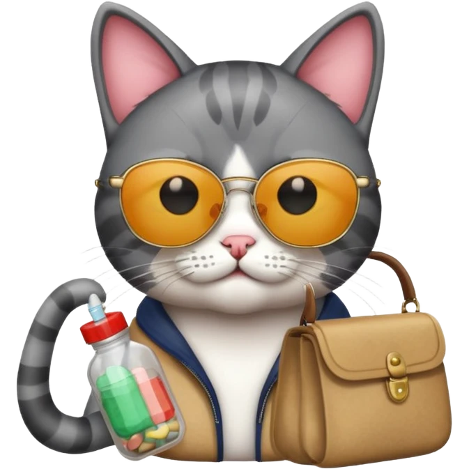 Cat in sunglasses selling drugs emoji