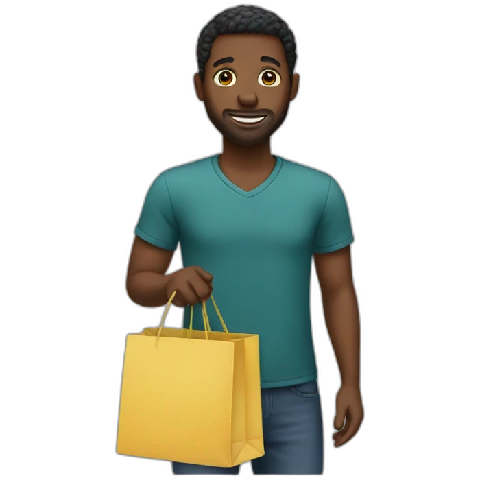 Black man shopping emoji