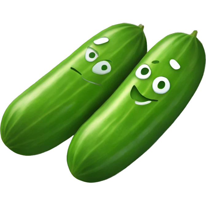 Smiley relaxing wearing cucumbers emoji