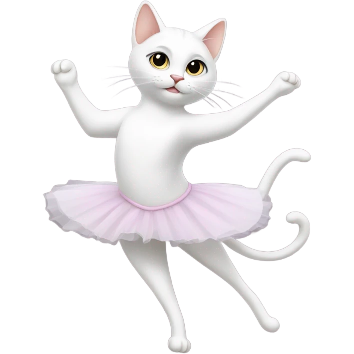 Ballerina white cat emoji
