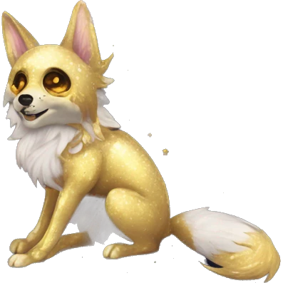Black iridescent dog fox zombie skeleton gold mechanical nebula galaxy stars flowers fairy lights vintage emoji