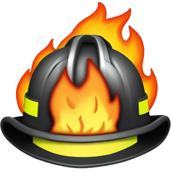 “Firefighter helmet with the word ‘Каска’ written on it, surrounded by flames, in a detailed and vibrant style.” emoji