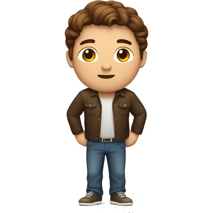 man with brown hair and large belly emoji