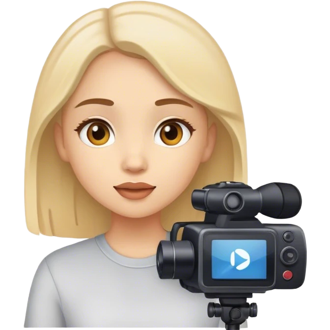 Chica grabando video emoji