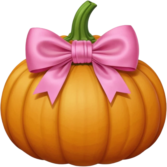 beige Pumpkin with pink bow emoji