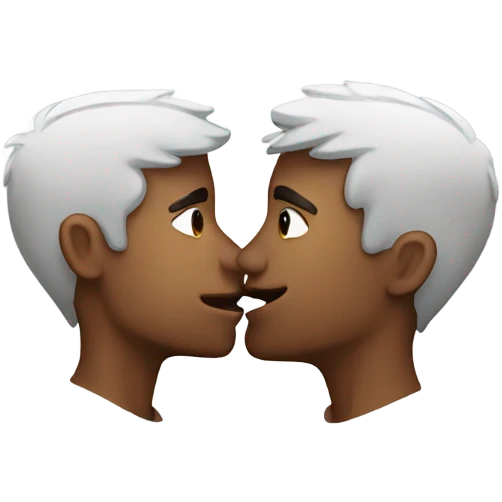 Two guys kissing emoji