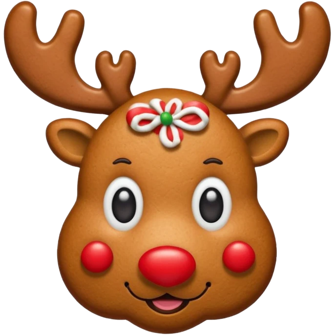 gingerbread cookie in reindeer shape emoji