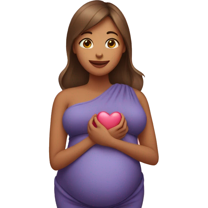 pregnant lady showing a heart emoji