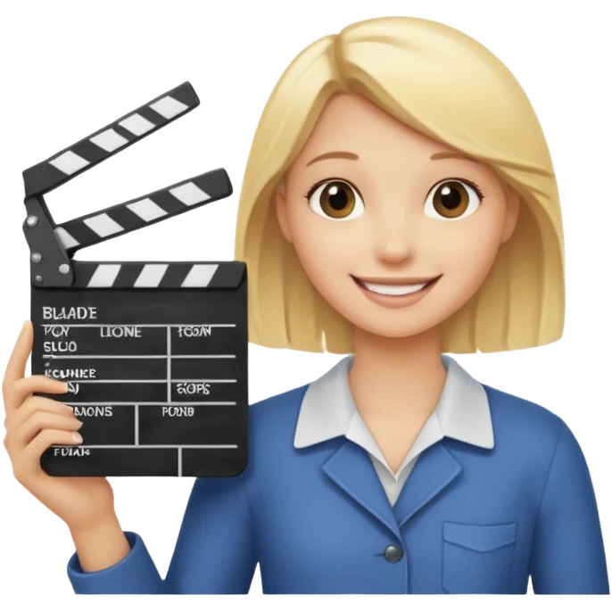 Blonde girl with clapboard emoji