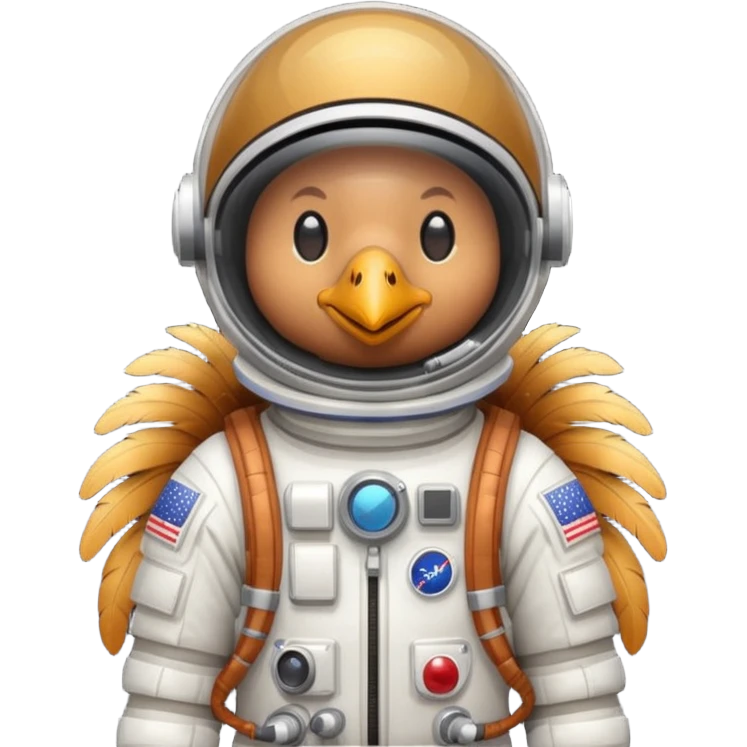 pixel-art chicken astronaut emoji