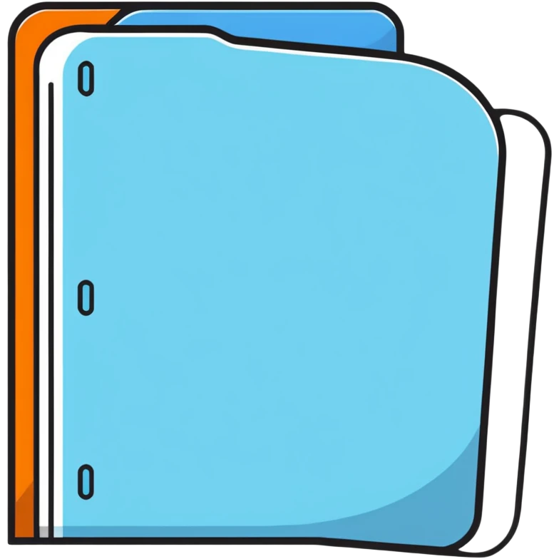exact default Mac OS folder icon with the classic tab design in light pastel blue color emoji