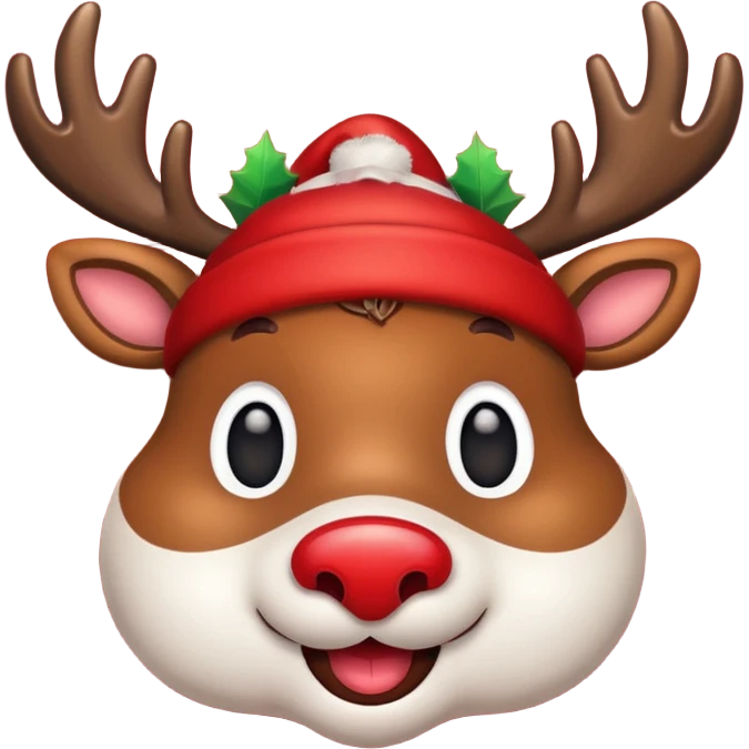 Christmas reindeer face simple emoji