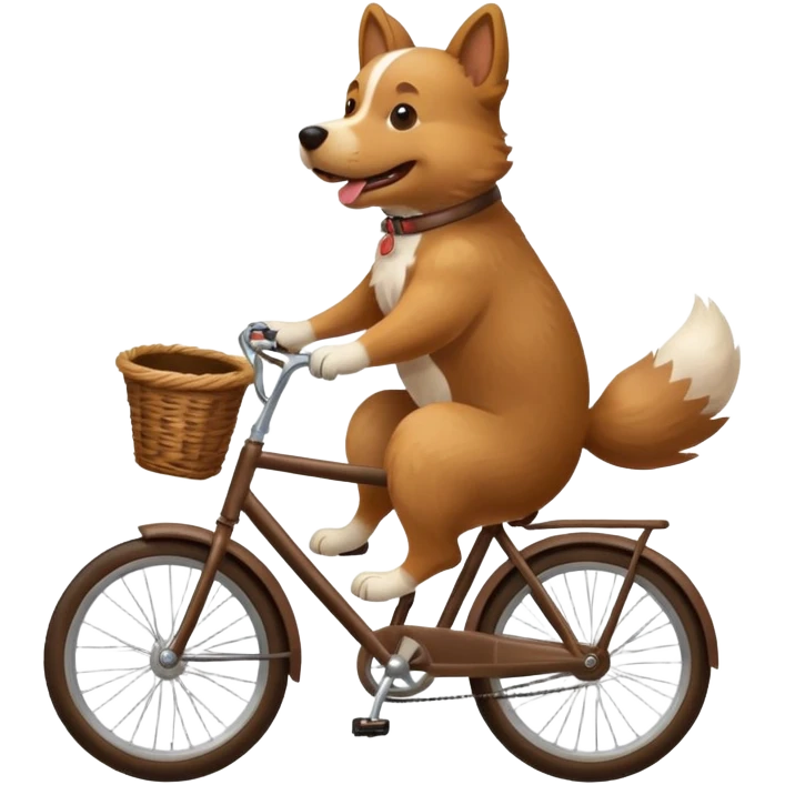 Dog riding bicycle emoji