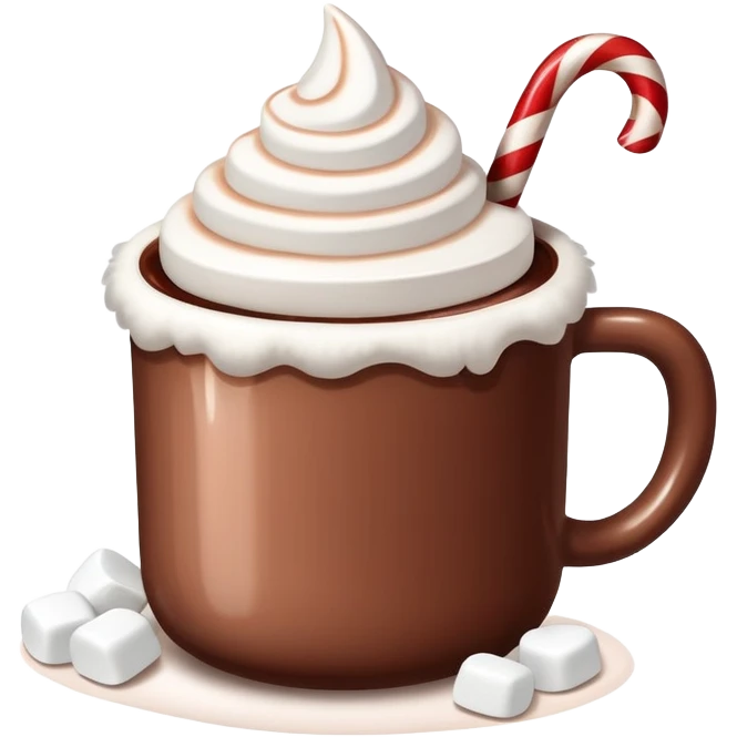 Hot chocolate with marshmallows Christmas themed  emoji
