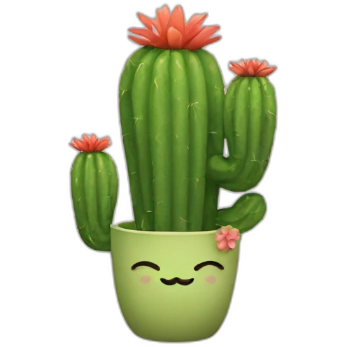 Cat with cactus emoji