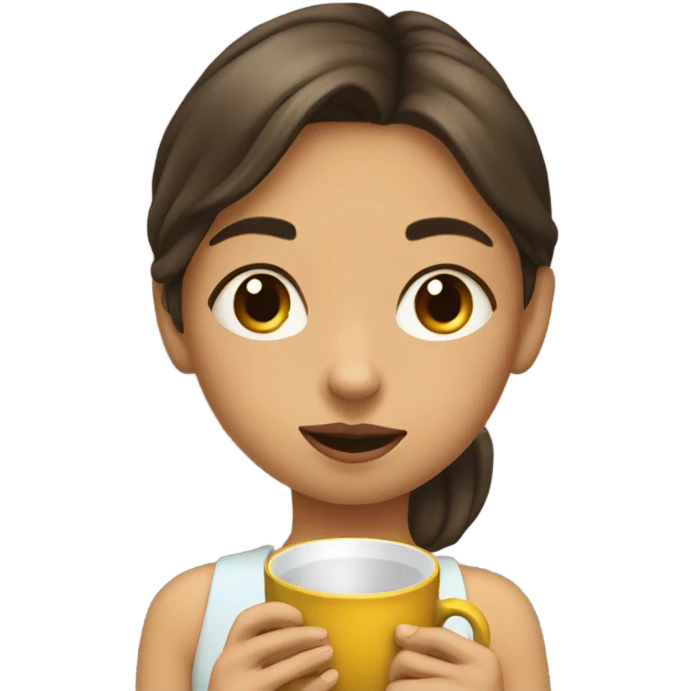 Girl sipping tea emoji