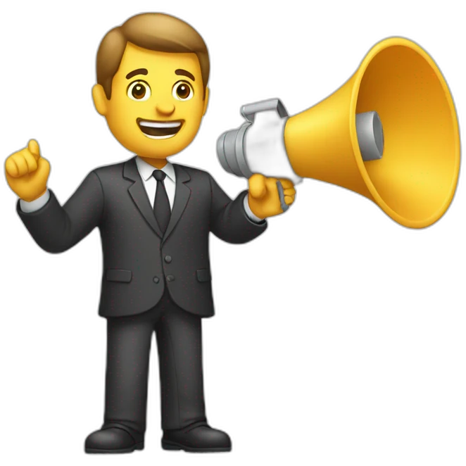 man with loudspeaker emoji
