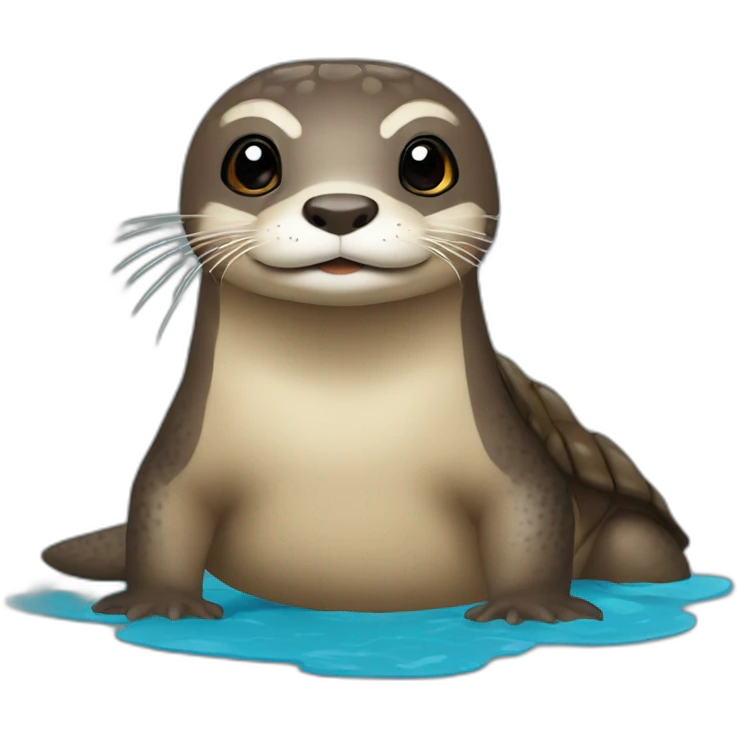 Loutre sur une tortue emoji