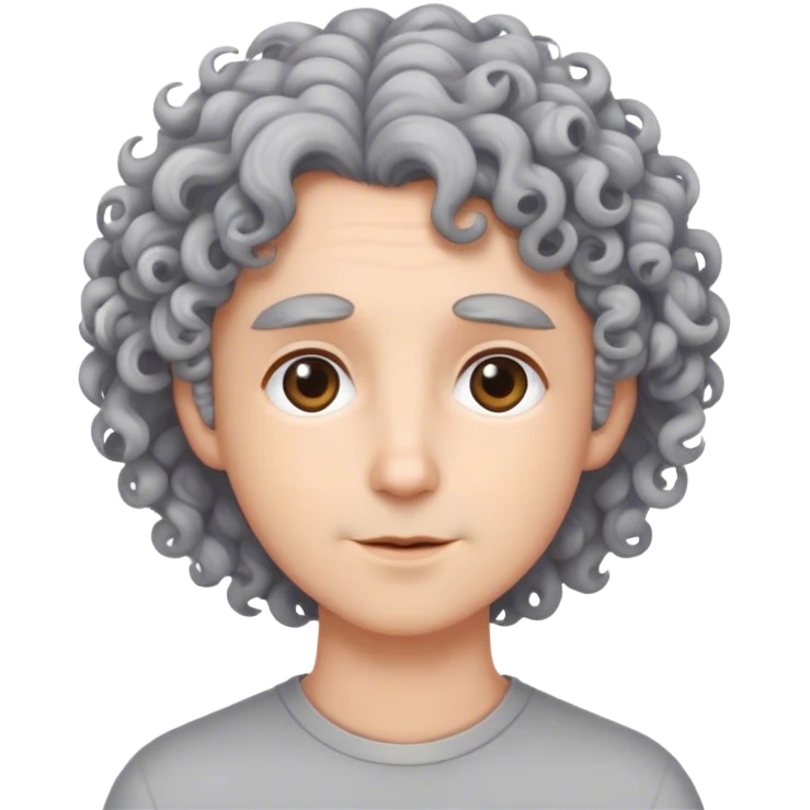 Me with curly gray hair  emoji