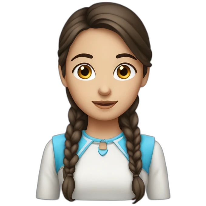 fille brune au yeux bleu emoji