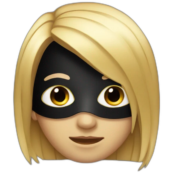 a boy with a straight hair wearing a black mask emoji