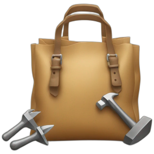 a bag with 5 claw hammers sticking out emoji