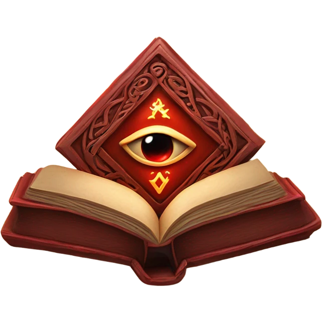 red magical book runic eye in middle emoji