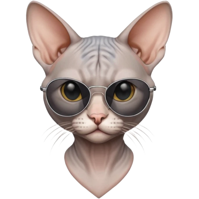 Cat sphynx with sunglasses emoji