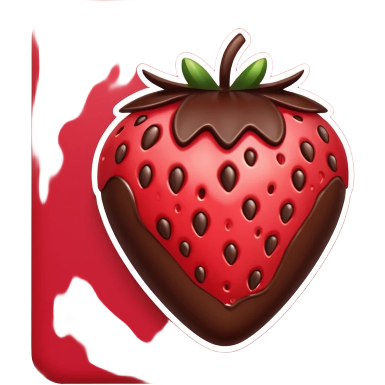 Chocolate covered strawberry emoji